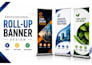 roller banner, feather flag and a frame sign